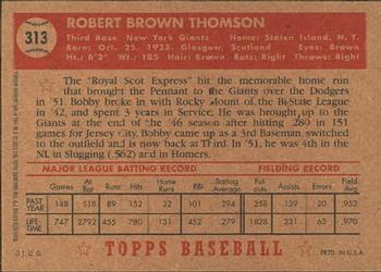 2001 Topps Archives #240 Bobby Thomson Back