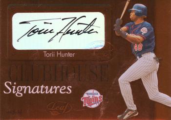 2003 Leaf - Clubhouse Signatures Bronze #17 Torii Hunter Front
