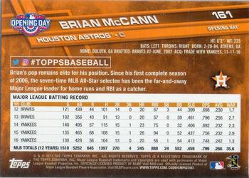 2017 Topps Opening Day - Purple Foil #161 Brian McCann Back