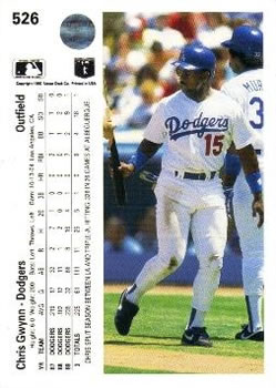 1990 Upper Deck #526 Chris Gwynn Back