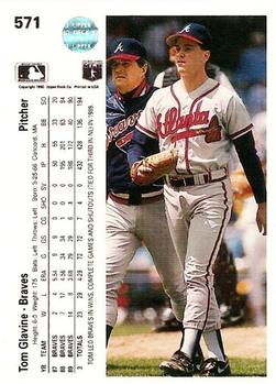 1990 Upper Deck #571 Tom Glavine Back