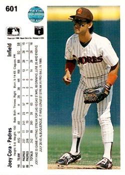 1990 Upper Deck #601 Joey Cora Back