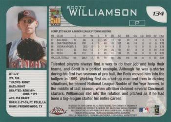 2001 Topps Chrome #134 Scott Williamson Back