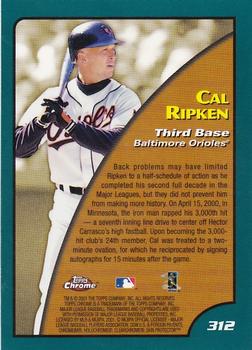 2001 Topps Chrome #312 Cal Ripken Back