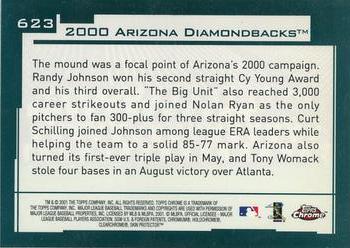 2001 Topps Chrome #623 Arizona Diamondbacks Back