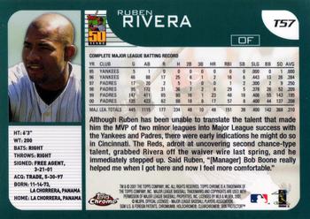 2001 Topps Traded & Rookies - Chrome #T57 Ruben Rivera Back