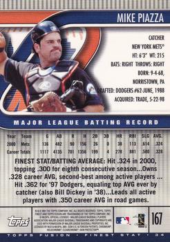 2001 Topps Fusion #167 Mike Piazza Back