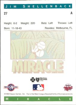 1993 Classic Best Fort Myers Miracle #27 Jim Shellenback Back