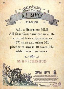 2017 Topps Gypsy Queen - Missing Blackplate #41 A.J. Ramos Back