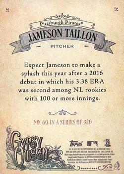 2017 Topps Gypsy Queen - Missing Nameplate #60 Jameson Taillon Back