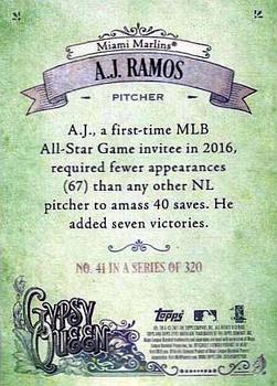 2017 Topps Gypsy Queen - Green Back #41 A.J. Ramos Back