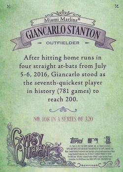 2017 Topps Gypsy Queen - Green Back #108 Giancarlo Stanton Back