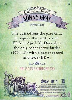2017 Topps Gypsy Queen - Green Back #195 Sonny Gray Back