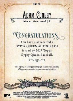 2017 Topps Gypsy Queen - Gypsy Queen Autographs Missing Blackplate #GQA-AC Adam Conley Back