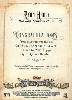 2017 Topps Gypsy Queen - Gypsy Queen Autographs Missing Blackplate #GQA-RH Ryon Healy Back