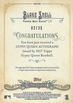 2017 Topps Gypsy Queen - Gypsy Queen Autographs Missing Nameplate #GQA-BS Blake Snell Back