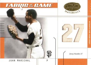 2003 Leaf Certified Materials - Fabric of the Game Jersey Number #FG-98 Juan Marichal Front