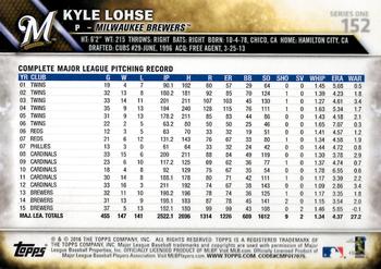 2016 Topps - Sparkle Foil #152 Kyle Lohse Back