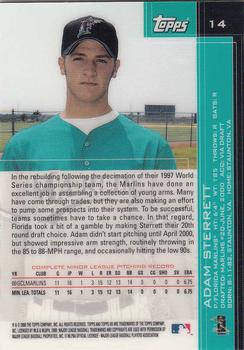 2001 Topps HD #14 Adam Sterrett Back