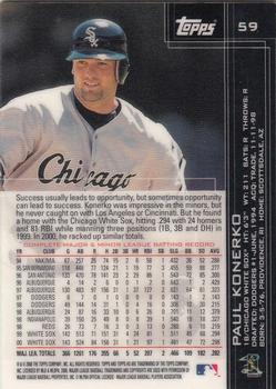 2001 Topps HD #59 Paul Konerko Back