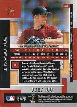 2003 Playoff Absolute Memorabilia - Spectrum #23 Roy Oswalt Back