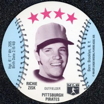 1976 MSA Blank Back Discs #NNO Richie Zisk Front