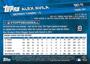 2017 Topps Detroit Tigers #DET-17 Alex Avila Back