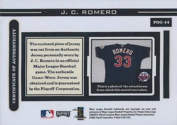 2003 Playoff Piece of the Game - Autographs #POG-44 J.C. Romero Back