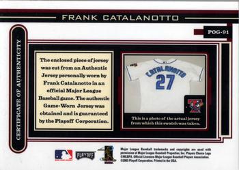 2003 Playoff Piece of the Game - Autographs #POG-91 Frank Catalanotto Back