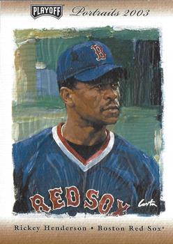 2003 Playoff Portraits - Materials Bronze #13a Rickey Henderson Front