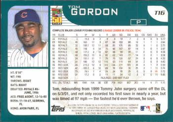 2001 Topps Traded & Rookies #T16 Tom Gordon Back