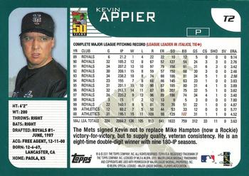 2001 Topps Traded & Rookies #T2 Kevin Appier Back