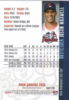 2016 Choice Pawtucket Red Sox #19 Justin Maxwell Back