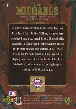 2001 Upper Deck Gold Glove #111 Jason Michaels Back