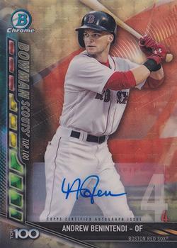 2017 Bowman - Bowman Scouts' Top 100 Autographs Superfractor #BTP-4 Andrew Benintendi Front