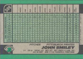 1991 Bowman #509 John Smiley Back