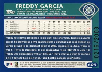 2003 Topps - Gold #605 Freddy Garcia Back