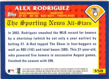 2003 Topps - Home Team Advantage #358 Alex Rodriguez Back