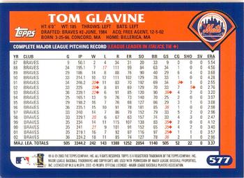 2003 Topps - Home Team Advantage #577 Tom Glavine Back