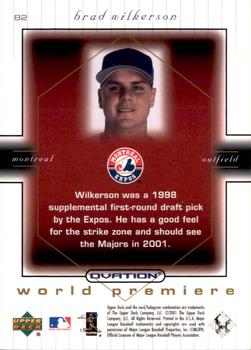 2001 Upper Deck Ovation #82 Brad Wilkerson Back