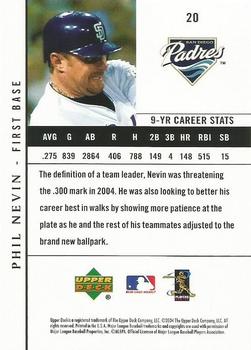2004 Upper Deck San Diego Padres #20 Phil Nevin Back