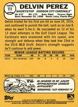 2017 Topps Heritage Minor League #111 Delvin Perez Back