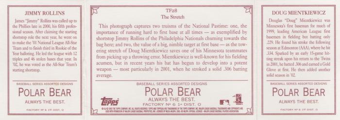 2003 Topps 205 - Triple Folder Polar Bear #TF28 Doug Mientkiewicz / Jimmy Rollins Back