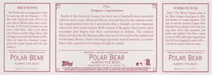 2003 Topps 205 - Triple Folder Polar Bear #TF32 Ichiro Suzuki / Bret Boone Back