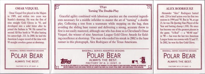 2003 Topps 205 - Triple Folder Polar Bear #TF40 Alex Rodriguez / Omar Vizquel Back