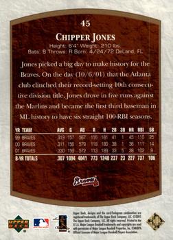 2001 Upper Deck Ultimate Collection #45 Chipper Jones Back