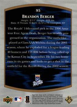 2001 Upper Deck Ultimate Collection #95 Brandon Berger Back