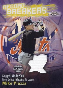 2003 Topps Chrome - Record Breakers Relics Refractors #CRBR-MP Mike Piazza Front