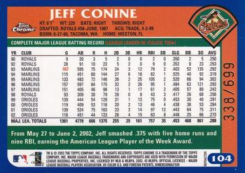 2003 Topps Chrome - Refractors #104 Jeff Conine Back