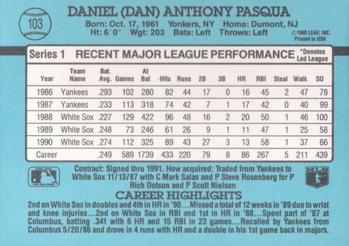 1991 Donruss #103 Dan Pasqua Back